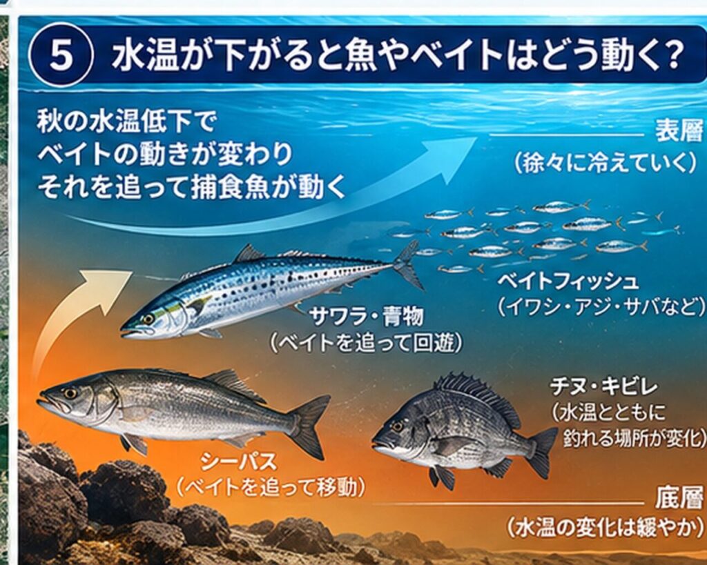 秋の大阪湾奥では、水温が下がると何が起こる?
